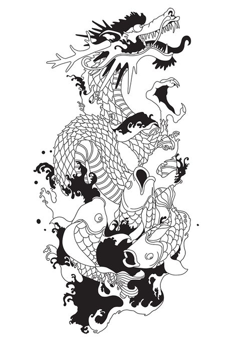 Tatsu Dragon on Behance Tatsu Dragon, Koi Dragon, The Restaurant, Koi Fish, Mexico City, Koi, Humanoid Sketch, Fish, Restaurant