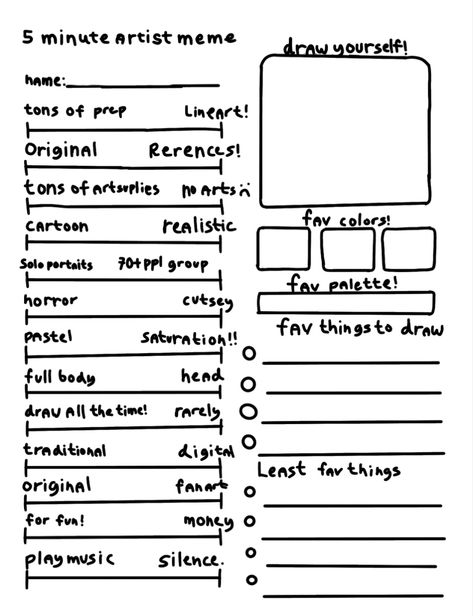 Boundary Template, Character Introduction Ideas, Character Introduction Template, Meet The Artist Template, Oc Template, About Me Template, Character Sheet Template, Art Style Challenge, Drawing Ideas List