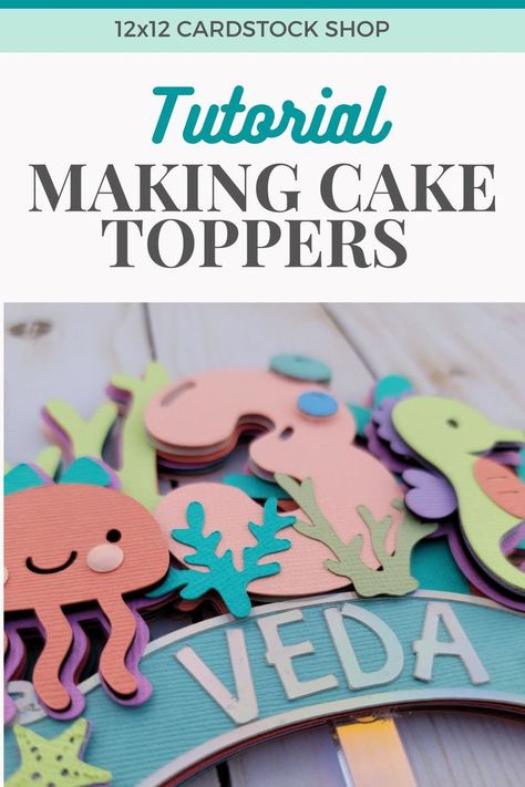 making cake toppers Diy Paper Cake Topper, Make Cake Topper With Cricut, Free Printable Cake Topper Birthday, Cricut Cake Toppers Diy, How To Make Cake Toppers Diy, How To Make Toppers For Cakes, Making Cake Toppers With Cricut, Circuit Cake Toppers, Cake Toppers Tutorials