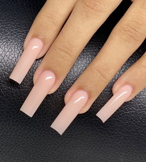 Neutral Nails Coffin, Nude Plain Nails, Tan Square Nails, Plain Nude Nails, Long Nude Acrylic Nails, Solid Color Nails Acrylic, Nude Square Acrylic Nails, Tan Nails, Kylie Nails