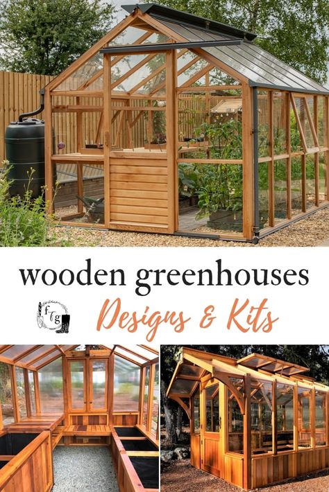 Great wooden greenhouse kits, ideas and designs. #backyardgarden #gardendesign #greenhouse #woodengreenhouse #garden #gardening #gardenideas Small Wooden Greenhouse Ideas, Pallet Wood Greenhouse, Greenhouse Using Pallets, Wood And Glass Greenhouse, Outsunny Greenhouse Ideas, Alabama Garden, Sunroom Greenhouse, Wooden Greenhouse, Cheap Greenhouse