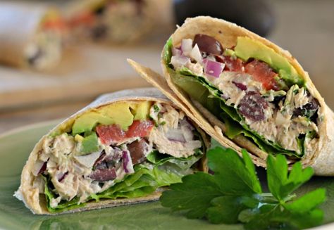 Mediterranean Tuna Avocado Wrap High Protein Tuna Lunch Ideas, Buffalo Tuna Wrap, Tuna Spinach Wrap, Avocado Tortilla Wrap, Tuna Hummus Wrap, Low Calorie Tuna Lunch Ideas, Tuna Wraps Recipes, Avocado Tortilla, Tuna Wrap