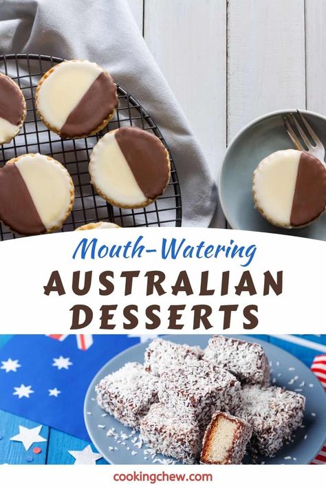 Thanks for stopping by, mate! We’ve got a rather tidy list of Australian Desserts right here for you! When looking for something sweet, it may not occur to the average home cook to look up Australian dessert recipes, and that’s a shame! There are some fantastic Australian desserts to be tried, enjoyed, and explored. Sweet Snacks For A Crowd, Australia Desserts, Cultural Dessert Recipes, Australian Foods, Australian Biscuits, Australian Dessert Recipes, Australian Desserts Easy, Australia Day Desserts, Australian Lamingtons Recipes