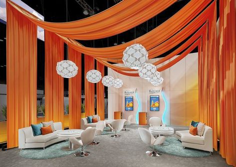 Exhibition Lounge Design, Medical Exhibition Design, Fabric Exhibition Design, Exhibition Display Design Creative, Trade Show Booth Design Inspiration, Fabric Exhibition, Tradeshow Design, Exhibit Design Ideas, Exhibit Design Inspiration