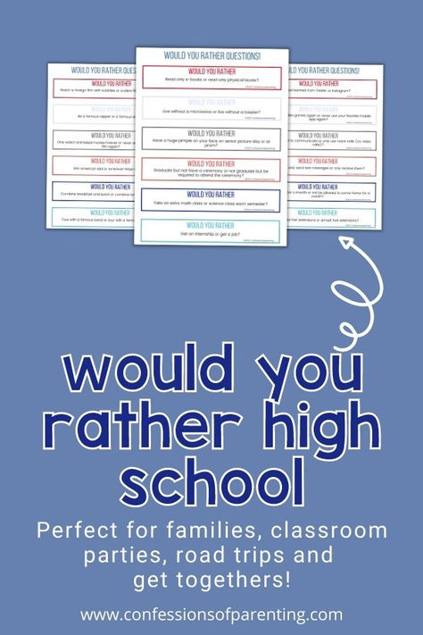 Would You Rather Questions For High School Students, Would You Rather For High School Students, Questions For High School Students, High School Esl, Middle School Games, Quiet Games, Rather Questions, Would You Rather Questions, School Template