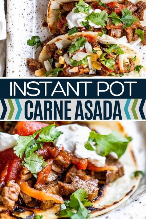 Instant Pot Carne Asada, Asada Recipes, Asada Marinade, Carne Asada Recipes, Asada Tacos, Carne Asada Tacos, Instant Pot Dinner Recipes, Authentic Mexican, Instapot Recipes