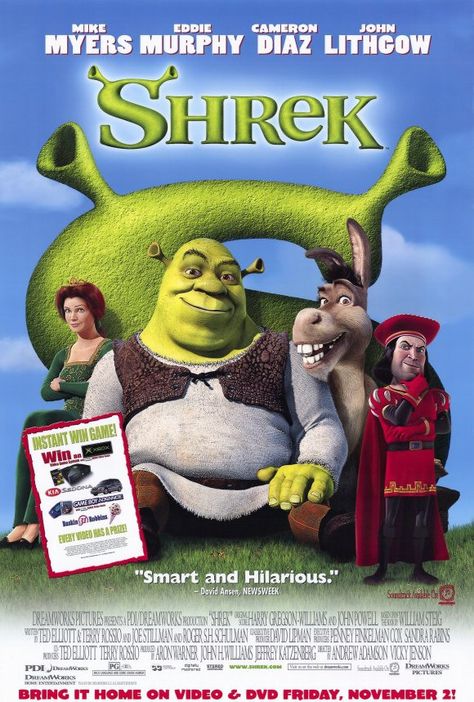 Shrek 11x17 Movie Poster (2001) Brazil Movie, Shrek Movie, Lord Farquaad, Full Mon, Movies For Boys, John Malkovich, Vhs Movie, Eddie Murphy, Computer Animation