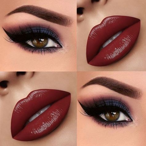 Maroon Matte Lipstick, Maquillage Kylie Jenner, Matte Lipstick Shades, Eye Makeup Steps, Eye Makeup Designs, Dark Makeup, Traffic Light, Lipstick Makeup, Makeup Designs