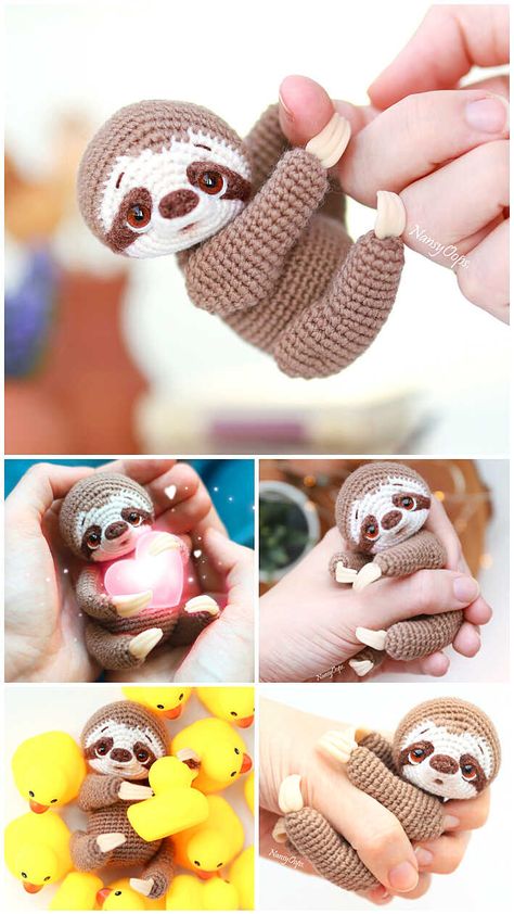 Crochet Little Sloth Free Amigurumi PDF Pattern - Amigurumi Cute Sloth Crochet Pattern Free, Crochet Sloths Free Pattern, Sloth Amigurumi Pattern, Crochet Sloth Hat, Crocheted Sloth Free Pattern, Sloth Pattern Crochet, Sloth Free Crochet Pattern, Sloth Crochet Pattern Free Amigurumi, Amigurumi Sloth Free Pattern