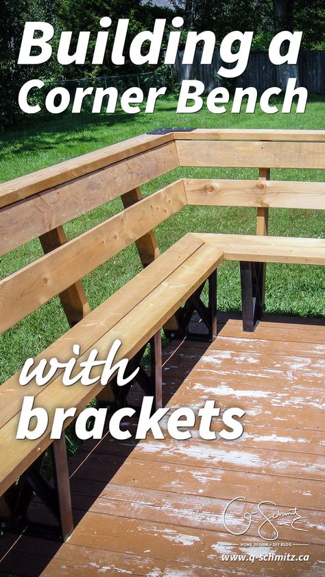 Building a corner bench with brackets is a great way to add more seating space to your deck, and these tips will help you avoid any mistakes along the way! Deck Bench Seating, Deck Bench, Building Design Plan, Laying Decking, Deck Seating, Corner Seating, Corner Bench, Deck Construction, Home Design Diy