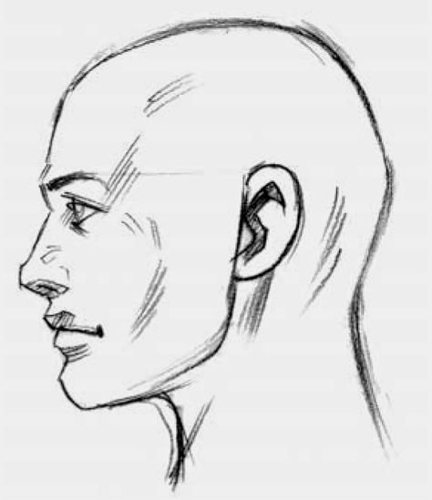 Profile Side-veiw Male Face Side Profile Drawing, Mens Side Profile Drawing, Male Face Side View Drawing, Human Profile Drawing, Side Faces Sketch, Easy Side Profile Sketch, Person Side Profile Drawing, Man Side Profile Sketch, Human Side Profile Drawing