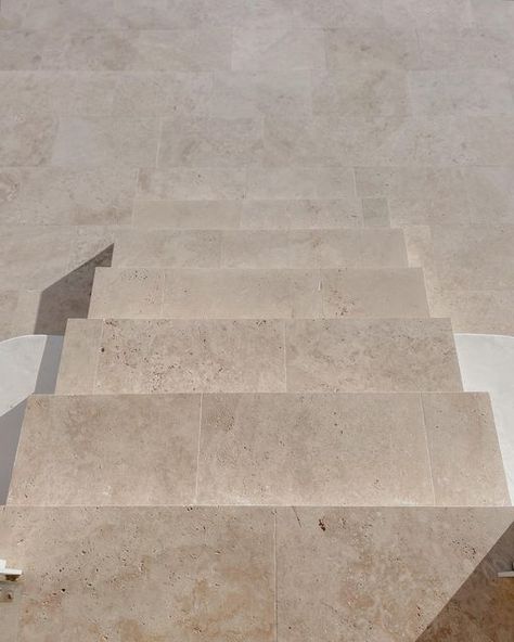 Lakehouse Gold Coast on Instagram: "Another before and after for you! We don’t have a before shot from the stairs when we bought the place but this is during the extension! The old stairs were very narrow and short so we extended them out to make the steps deeper and covered them in Latte Travertine #renovation #travertine" Travertine Steps, Travertine Stairs, Old Stairs, Outside Steps, Limestone Paving, Stone Step, Mandarin Stone, Stair Design, Iron Stone