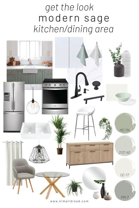 Sage Green Kitchen Mood Board, Green Sage Kitchen, White And Sage Kitchen, Blue Green Kitchen, White Kitchen Inspiration, Sage Kitchen, Kitchen Moodboard, Japandi Kitchen, Sage Green Kitchen