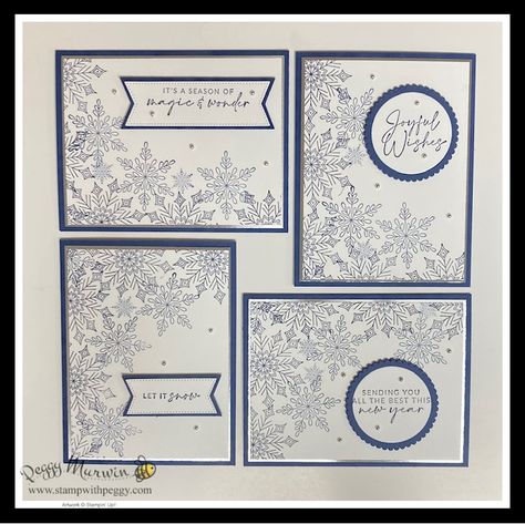 Su Joyful Flurry Cards, Stampin Up Joyful Flurry Bundle, Stampin Up Joyful Flurry Cards, Joyful Flurry Stampin Up Cards, Stampin Up Joyful Flurry, Soft Seedlings, Snowflake Stencil, Snowflake Cards, Stampin Up Christmas Cards