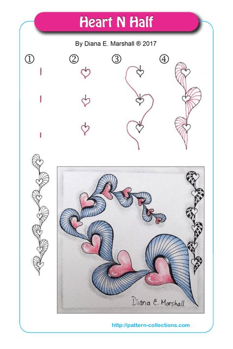 Zen Doodle Patterns, Zentangle Tutorial, Zentangle Artwork, Tangle Pattern, Tangle Doodle, Zentangle Designs, Tangle Art, Tangle Patterns, Zentangle Drawings