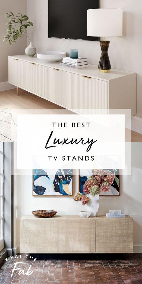 Sharing The Best Luxury TV Stands Tv Stand Aesthetic, Aesthetic Tv Stand, Tv Stand With Storage, Small Space Organization, Living Room Tv Stand, Organize Declutter, Pretty Decor, Living Room Tv, Tv Stands