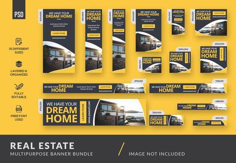 Real estate multipurpose banner bundle t... | Premium Psd #Freepik #psd #banner #business #city #house Dealership Ads, Graphic Office, Google Banner Ads, Banner Layout, Real Estate Banner, Multipurpose Banner, Ads Banner, Office House, City Graphic