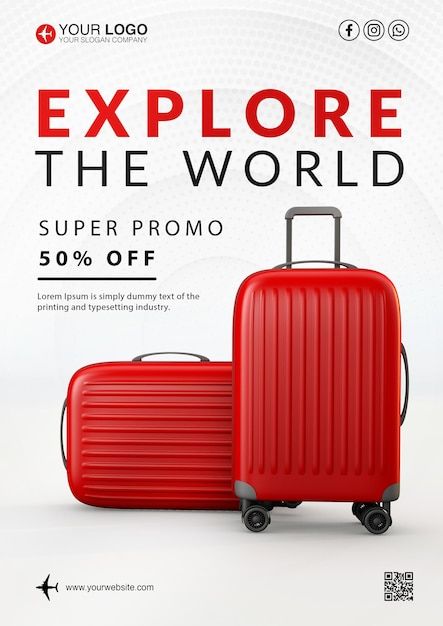 Luggage Ads, Bag Ads, Brand Posters, Advertising Bags, Bag Poster, Travel Flyer, Cricket Logo, Facebook Ads Design, Store Flyers