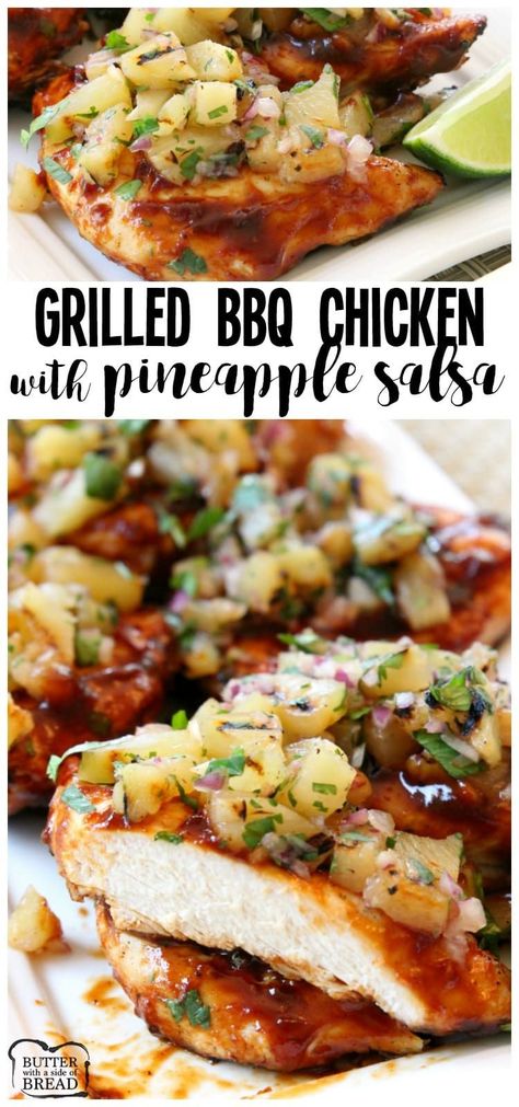 Bbq Chicken With Pineapple, Chicken With Pineapple Salsa, Chicken With Pineapple, Chicken Grill, Chicken Smothered, Bbq Recipe, Grill Chicken, Grilled Bbq Chicken, Chicken Bbq