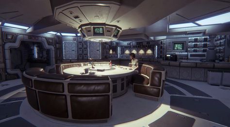 Nostromo Interior, Alien Nostromo, Scifi Room, Spaceship Ideas, Jaina Solo, Interior Concept Art, Alien Movie, Concept Vehicles Sci Fi, Alien Isolation