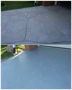 Nearly all driveways will develop cracks at some time or other. Instead of having to break up and pour a brand new slab, why not just repair the cracks with a little Sani-Tred. Concrete Driveway Resurfacing, Driveway Resurfacing, Driveway Repair, Concrete Resurfacing, Garage Flooring, Concrete Driveways, Decorative Concrete, Concrete Projects, Up House