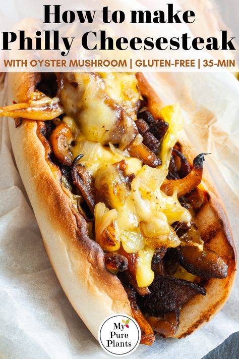 Vegetarian Goulash, Vegan Philly Cheesesteak, Oyster Mushroom Recipe, Cheesesteak Recipe, Sautéed Mushrooms, Vegan Grocery, Oyster Mushrooms, Philly Cheesesteak, Vegan Meal Plans