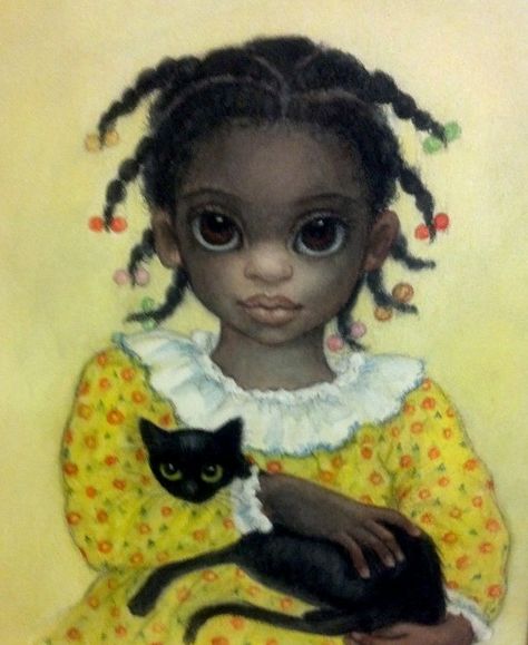 Keane Big Eyes Paintings 1961 | Sweet Pea" ~ Margaret Keane Keane Artist, Big Eyes Margaret Keane, Keane Big Eyes, Big Eyes Paintings, Margaret Keane, Big Eyes Artist, Big Eyes Art, A Black Cat, Eye Painting