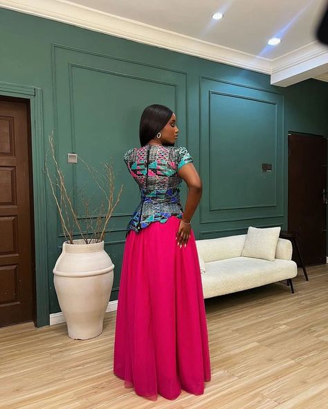 The versatility of ankara makes them a favorite for various occasions, from weddings to formal events and even casual outings. Visit our page for more styles. Ankara Long Skirt Styles, Ankara Styles For Wedding, Ankara Prom Dress, Prom Dress African, Corset Diy, Ankara Fashion Styles, Long Gown Styles, Ankara Dress Designs, African Party Dresses