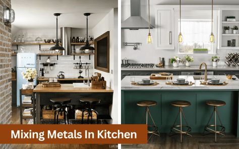 Over the years, mixing metals in kitchen design has become a growing trend that has gained immense popularity. Combining various metal finishes such as brass, copper, stainless steel, and gold can add visual interest, texture, ... Read more Copper And Stainless Steel Kitchen, Mixing Copper And Stainless Steel In Kitchen, Copper And Brass Kitchen, Mixed Hardware Kitchen, Aged Brass Kitchen Hardware, Mixing Metals In Kitchen, Mixed Metal Kitchen, Copper Kitchen Accents, Colorado Kitchen