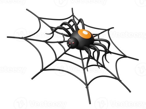 3d halloween holiday party with spider and spider web isolated. 3d render illustration 3d Render, Spider Web, Free Png, Holiday Party, Holiday Parties, Royalty, Royalty Free, This Is Us, Clip Art