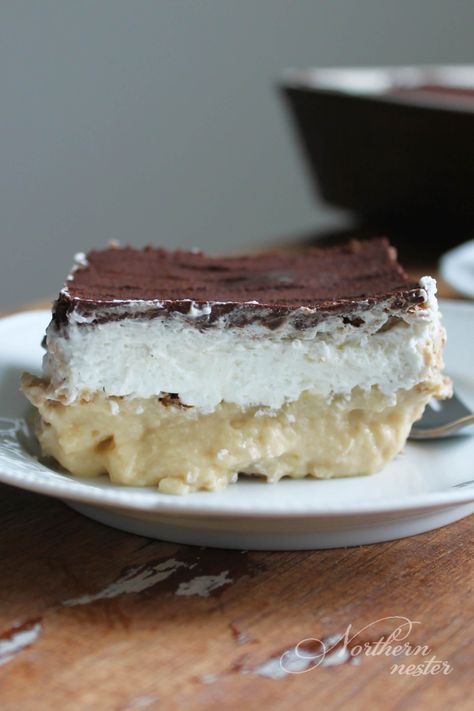 Low-Carb Eclair Cake | THM: S - Northern Nester Trim Healthy Mama Dessert, Eclair Cake, Low Carb Dessert, Thm Desserts, Giada De Laurentiis, Low Carb Sweets, Thm Recipes, Trim Healthy, Trim Healthy Mama