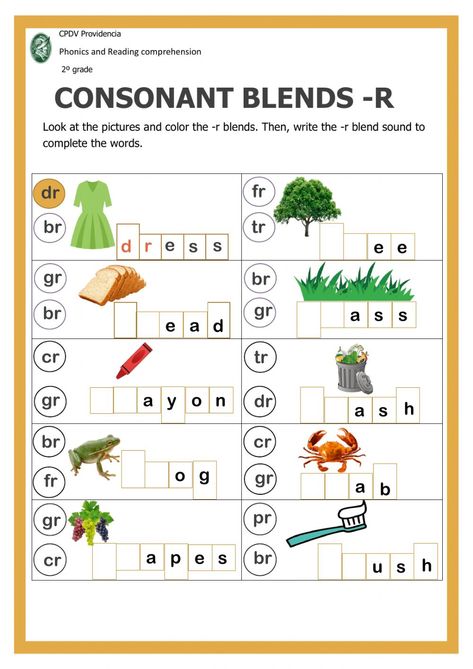 Phonics Blends Worksheets, Initial Consonant Blends, Consonant Blends Worksheets, R Blends, Blends Activities, Phonics Blends, Blends Worksheets, Blends And Digraphs, Blending Sounds