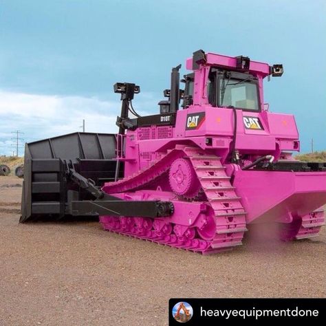 Pink Caterpillar, Caterpillar Tractor, Pink Tractor, Gymnastics Skills, Bad Drivers, Pink Truck, Heavy Construction Equipment, Getaway Car, Vintage Tractors