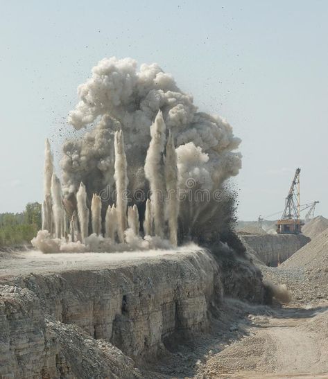 Blast in open pit. Blast in open cast mining quarry , #Affiliate, #pit, #open, #Blast, #quarry, #mining #ad Texas Oil, Open Pit, Social Media Drawings, Sky Images, Emerald City, Ecology, Photo Editing, Lion Sculpture, Royalty Free Stock Photos