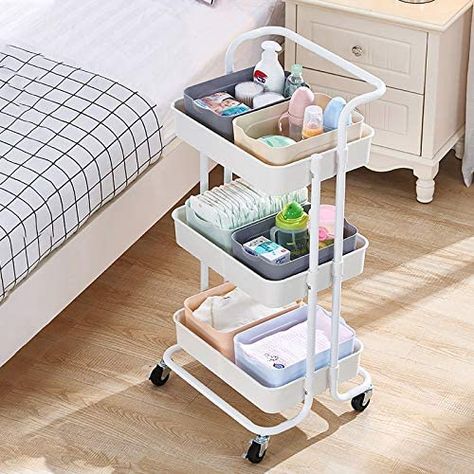 LEMROE 3 Tier Storage Trolley with Plastic Shelves and Metal Frame Organiser Rolling Storage Cart with Wheels (Black) : Amazon.co.uk: Home & Kitchen Trolley Storage, Laundry Room Organization Storage, Baby Trolley, Mobile Shelving, Cart With Wheels, Kitchen Storage Cart, Rolling Storage Cart, Storage Trolley, Plastic Shelves