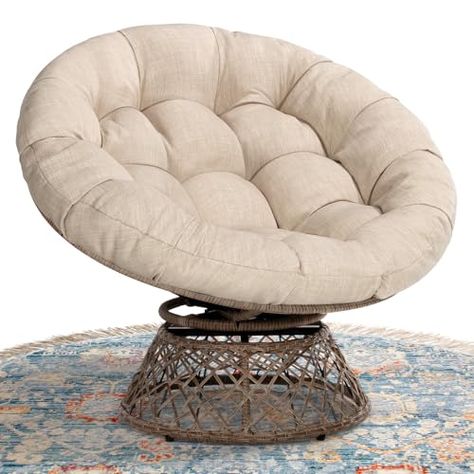 Papasan Chair Frame, Round Wicker Chair, Papasan Chair Cushion, Papasan Cushion, Living Bedroom, Reading Chair, Papasan Chair, Types Of Furniture, Living Room Furniture Chairs