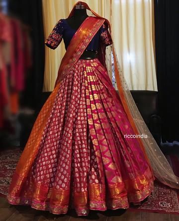 Lehengas – Ricco India Pleated Lehenga Indian Weddings, Traditional Half Saree, Pleated Lehenga, Mehendi Function, 25 Anniversary, Asian Clothes, Lehenga Design, Lehenga Saree Design, Haldi Outfit