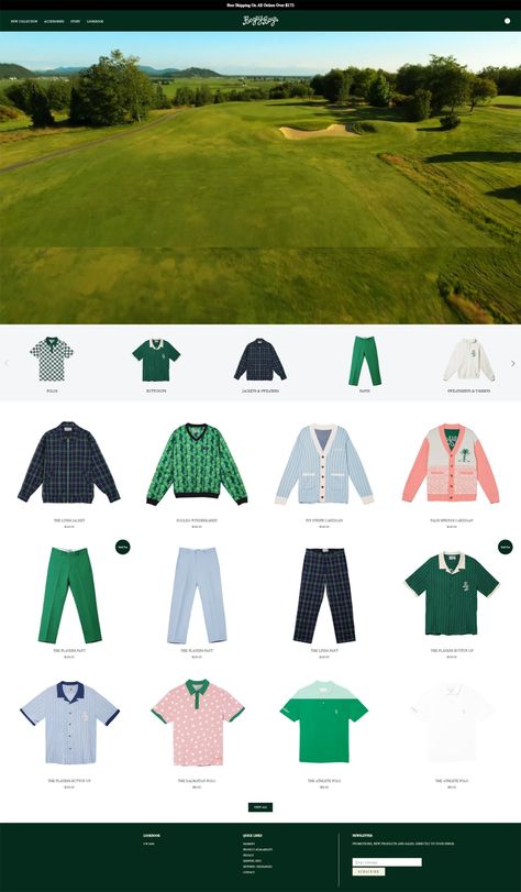 Masters Party, Web Ideas, Tech Inspiration, Boys Golf, Shopify Website Design, Visually Pleasing, Ecommerce Website Design, Golf Clothing, Shopify Website