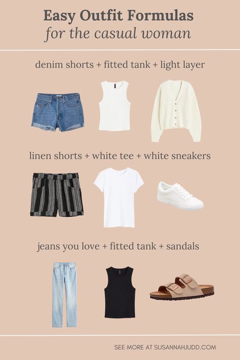 My go to outfit formulas for the end of summer! Easy ways to wear what you already own. Make getting dressed in the morning a no-stress activity 💃 Easy Summer Outfit, Tips For Moms, Fall Transition Outfits, Simple Summer Outfits, Easy Outfit, Transition Outfits, Moms Favorite, Outfit Formulas, Weekly Outfits