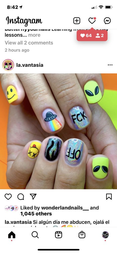 Alien Nails Design Short, Alien Nails Design, Alien Nail Art, Nails Design Short, Alien Nails, Dope Nail Designs, Dope Nails, Nails Design, Nail Designs