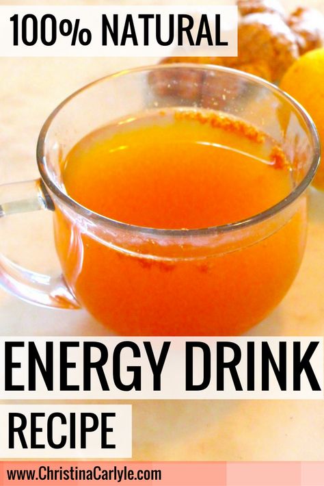 Energy Drink Replacement, Energy Herbal Tea Recipes, Energy Drink Alternative, Homemade Energy Drink Recipes, Natural Pre Workout Drink, Homemade Teas, Healthy Shots, Healthy List, Healthy Condiments