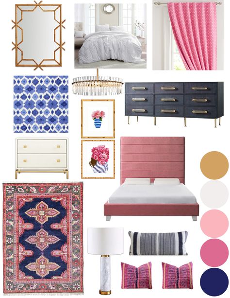 Preppy Boho Glam Bedroom eDesign Mood Board Colorful Glam Bedroom, Boho Glam Bedroom, Bedroom Mood Board, Boho Glam Home, Neutral Glam, Bedroom Neutral, Simple Bedroom Decor, Preppy Decor, Bachelorette Pad