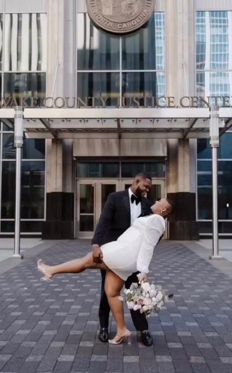 Courthouse Wedding Black Couple, Courthouse Wedding Aesthetic, Wedding Black Couple, Melanin Couples, Meatballs Crockpot, Court Room, Elopement Photoshoot, Courthouse Wedding Photos, Bbq Meatballs