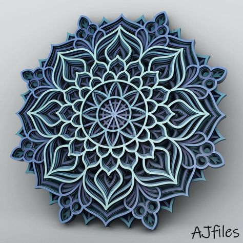 Mandala Quilting, Josh Art, Cricut Mandala, Cricut Patterns, Layered Mandala, Mandala Wall Decor, 3d Mandala, Mandala Design Pattern, 3d Svg