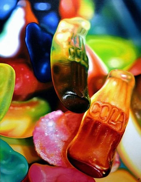 40 Breathtaking Examples Of Photorealism - Bored Art Juan Sanchez Cotan, Sarah Graham, Hyper Realism, Sweet Drawings, Realistic Oil Painting, Food Artists, Year 9, Candy Art, Food Painting