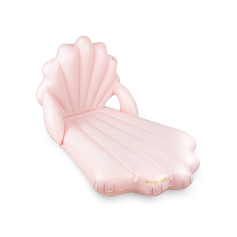 Designed in Chicago by Emily Vaca of La Vaca, the BLUSH Shell Chaise Lounger is the perfectly chic pool float to make (mermaid) waves! Featuring a tufted silhouette and the length of a chaise lounger, this is your floating shell throne! Dip Dip Hooray! Cute Pool Floats, No Ordinary Girl, Pool Floaties, Mermaid Waves, Chaise Lounger, Cartoon Fish, Malibu Barbie, Pool Floats, Ball Pit