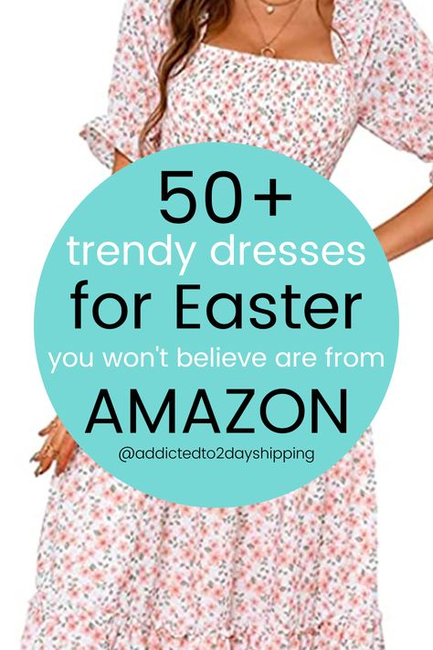 This spring, Amazon Fashion has you covered with the latest styles in women's dresses to get you ready for Easter celebrations. From floral prints and pastels to elegant midi dresses, you'll find something perfect for the occasion. Whether you are heading to a spring wedding, brunch with friends, or a day at the races, you'll find the perfect dress to suit your style. Spring Dress Ideas For Women, Rainy Easter Outfits For Women, Cute Easter Dresses For Women, Pink Easter Dress Women, Pastel Easter Outfits For Women, Easter Womens Outfits Casual, Easter Dresses Amazon, Easter Jumpsuit For Women, Ladies Easter Outfits