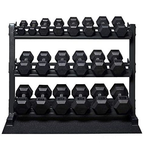 Rep Rubber Hex Dumbbell Set with Racks 5-50 Set 5-75 Set 5-100 Set 2.5-27.5 Set 55-75 80-100 or 105-125 Set. Available with and Without Racks. (OptionA: 5-50withMetallicBlackStand) - https://t.co/BiZ0BYONjz Dumbbell Tattoo, Diy Dumbbell, Dumbbell Set With Rack, Dumbbell Back Workout, Dumbbell Shoulder, Dumbbell Storage, Full Body Dumbbell Workout, Home Gym Exercises, Hex Dumbbells