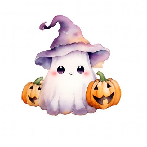 Cute Halloween Ghost Watercolor Clipart AI Generated Cute Ghosts Illustration, Cute Ghost Watercolor, Cute Halloween Clipart Free Printable, Cute Halloween Clip Art, Halloween Cute Illustration, Cute Ghost Clipart, Halloween Cute Art, Ghost Illustration Cute, Halloween Cute Drawings