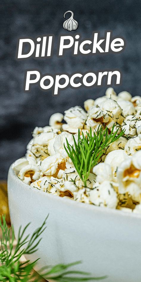 This fresh and tangy Homemade Dill Pickle Popcorn is refreshing and savory! It's an easy snack that's ready in just under 6 minutes and promises to deliver a crisp and pickle-fresh flavor! Dill Pickle Popcorn Seasoning Recipe, Dill Pickle Popcorn Seasoning, Healthy Popcorn Toppings, Dill Pickle Seasoning, Dill Pickle Popcorn, Pickle Popcorn, Popcorn Healthy, Pickle Seasoning, Popcorn Toppings